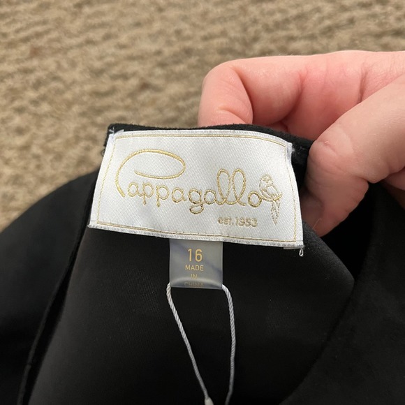 Pappagallo Dress Womens Size 16 Black Scalloped Fit And Flare Mini Short Sleeve - Picture 5 of 9